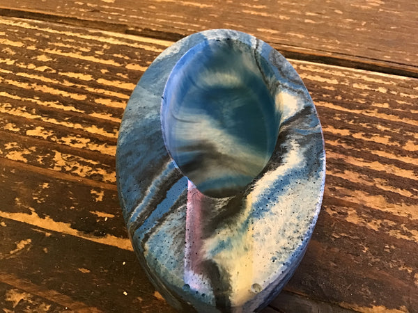 Oval concrete ashtrays