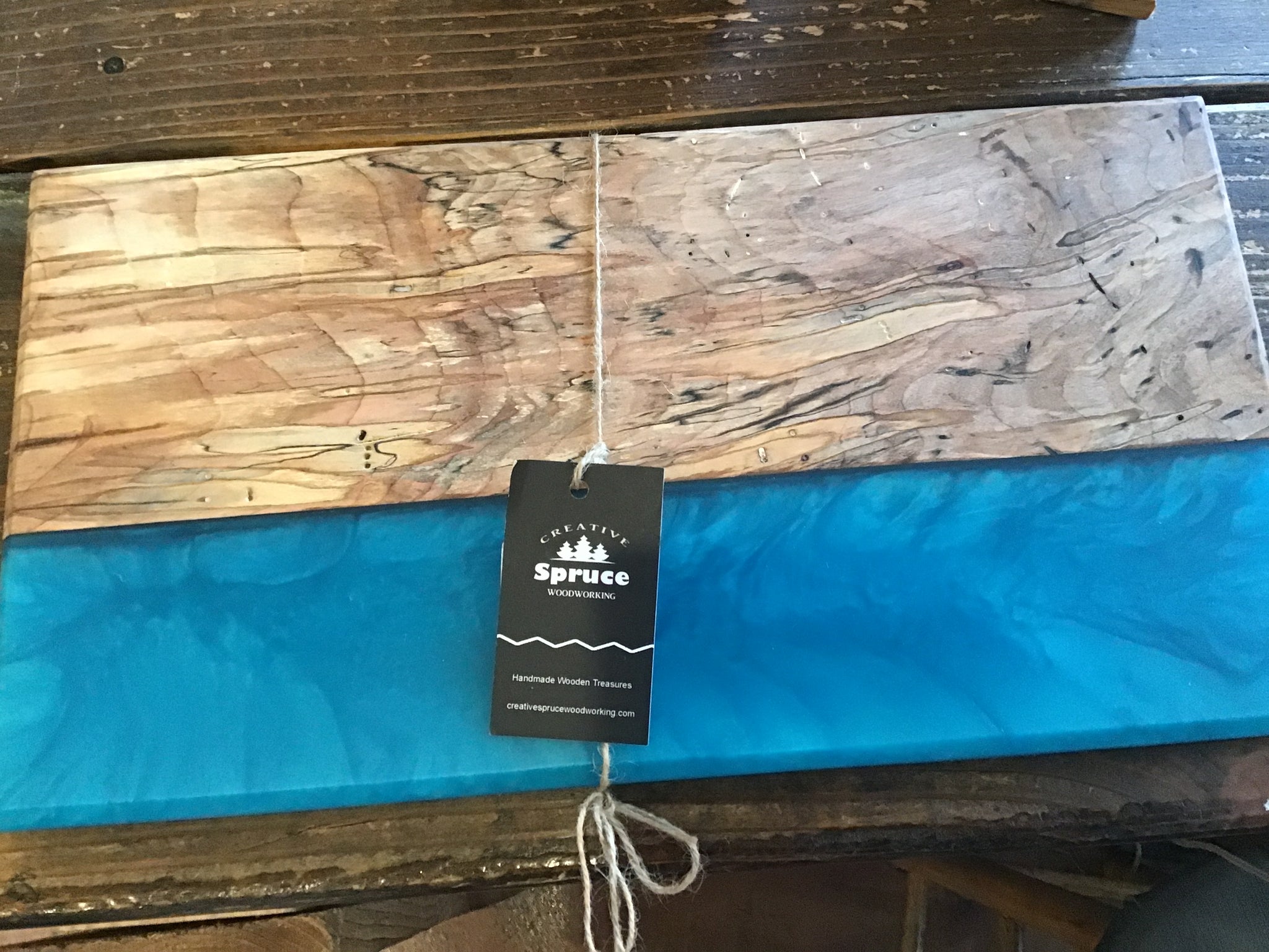 Blue epoxy cutting board
