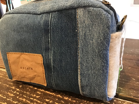 Cow denim travel bag