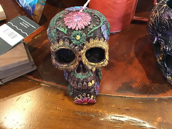 Hand painted Skull Candles