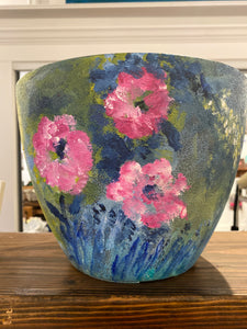 Hand-painted Flowered Planters
