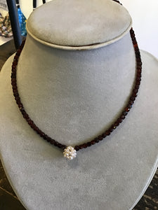 Garnet fresh water pearl necklace