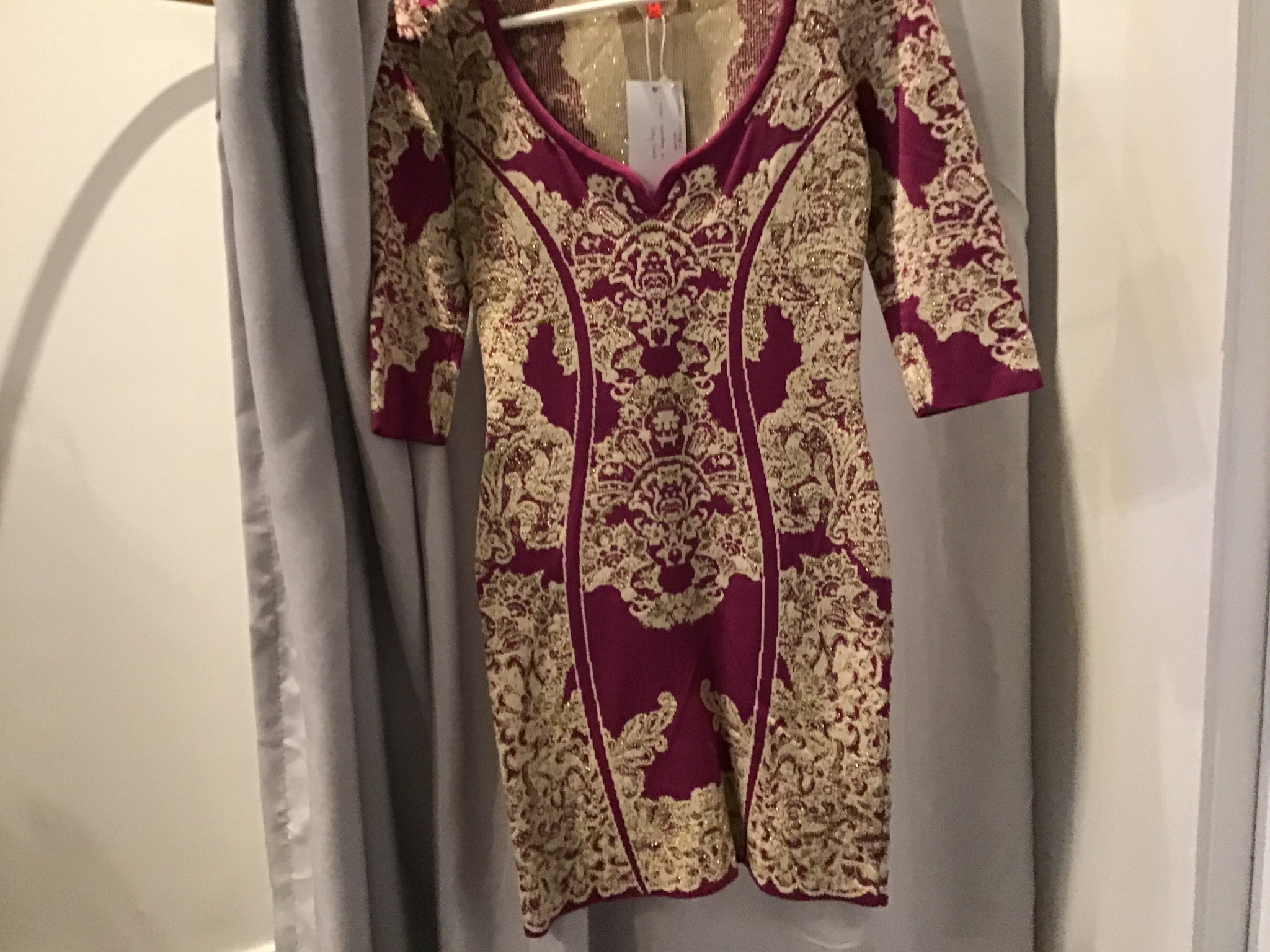 Purple and gold dress