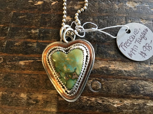 Heart turquoise and copper necklace
