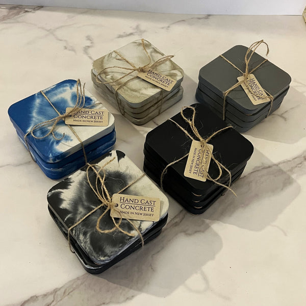 Concrete Coaster Set or Singles