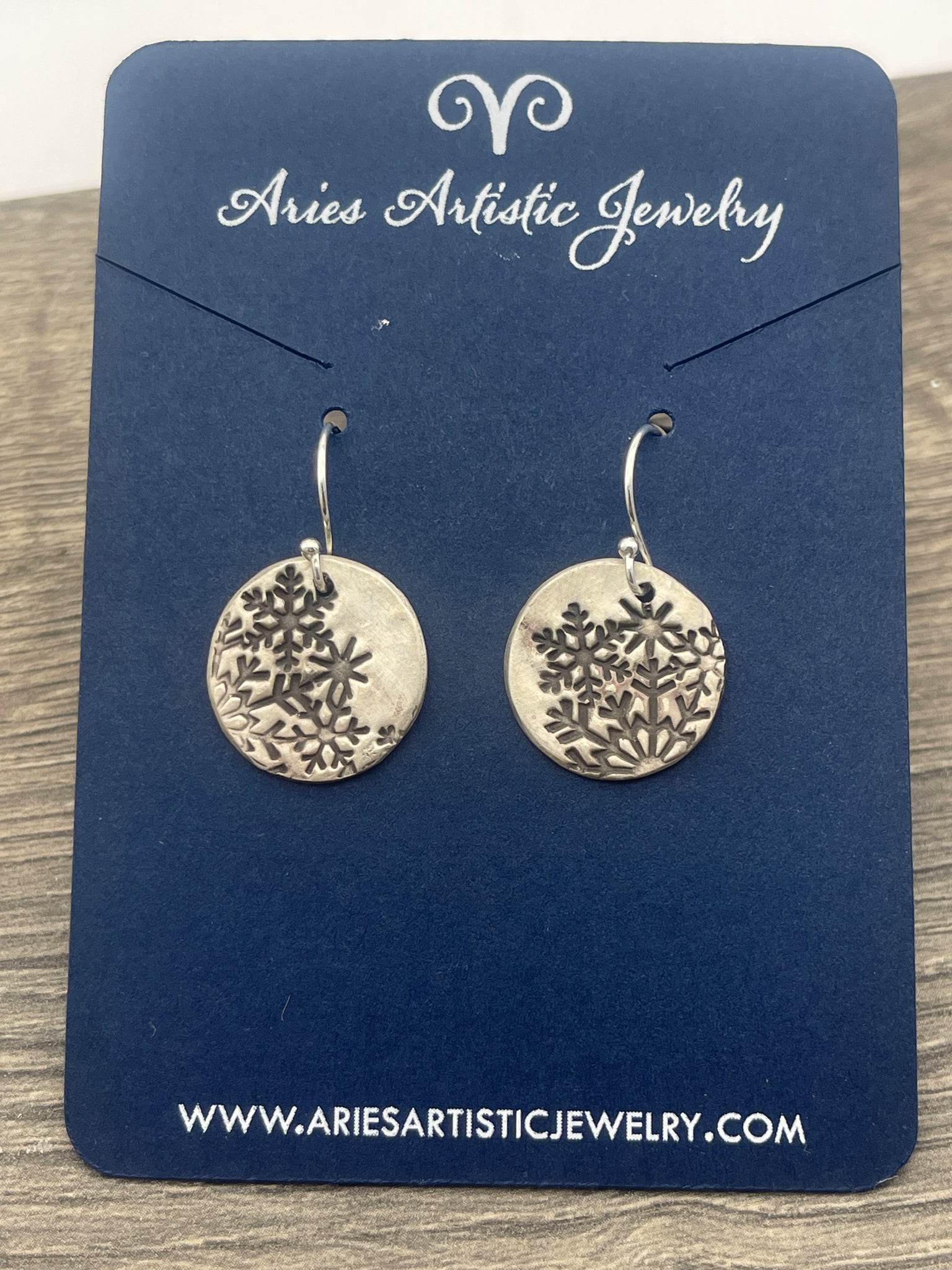 Round Snowflake Earrings