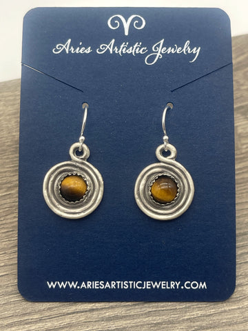 Tiger Eye Swirl Earrings