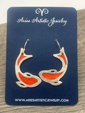 Orange Koi Earrings