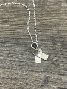 Breast Cancer Ribbon Necklace