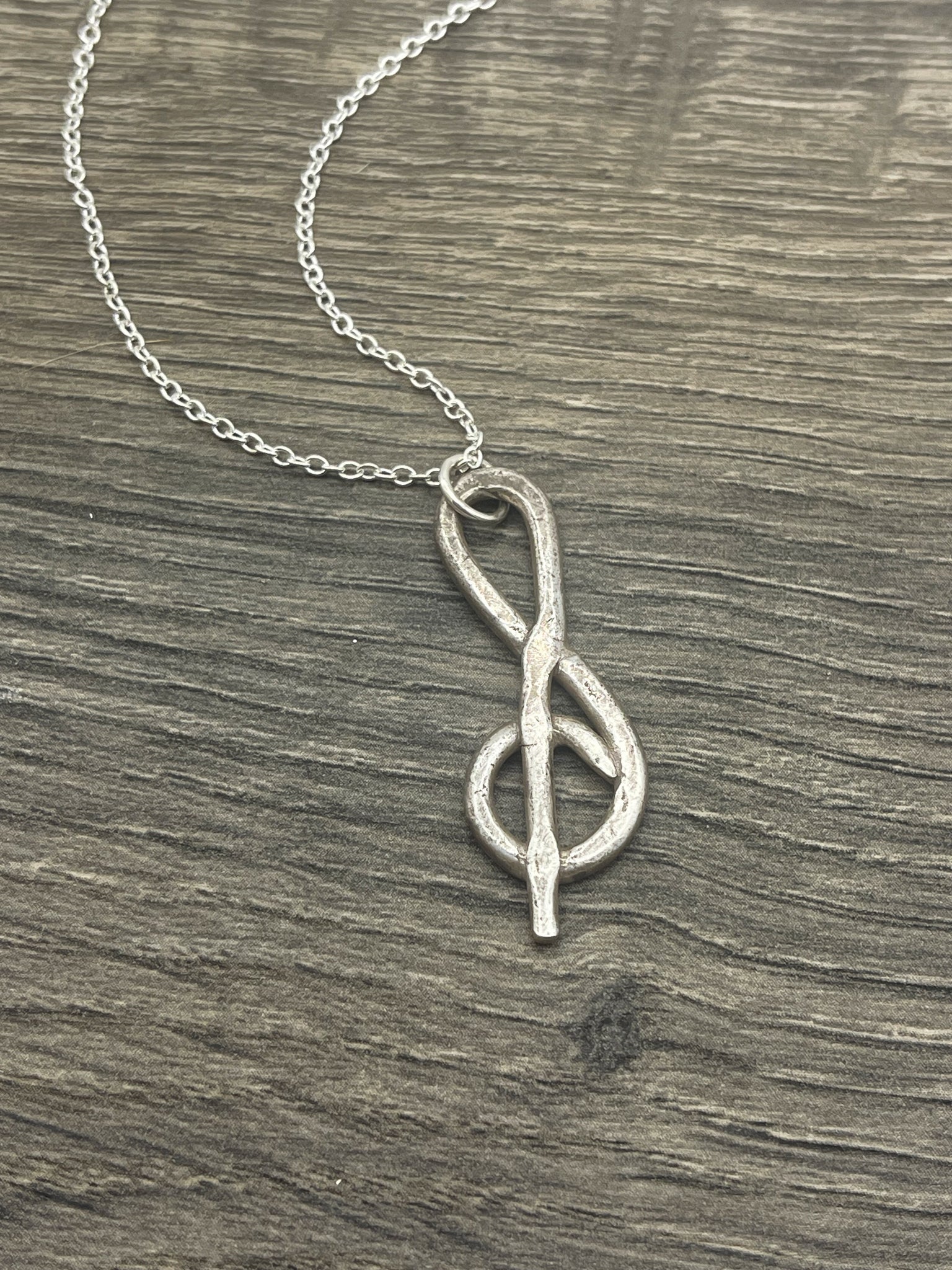 Sterling Silver Musical Treble Clef Necklace