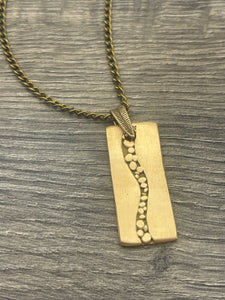 Rectangular Shaped Bronze River Necklace