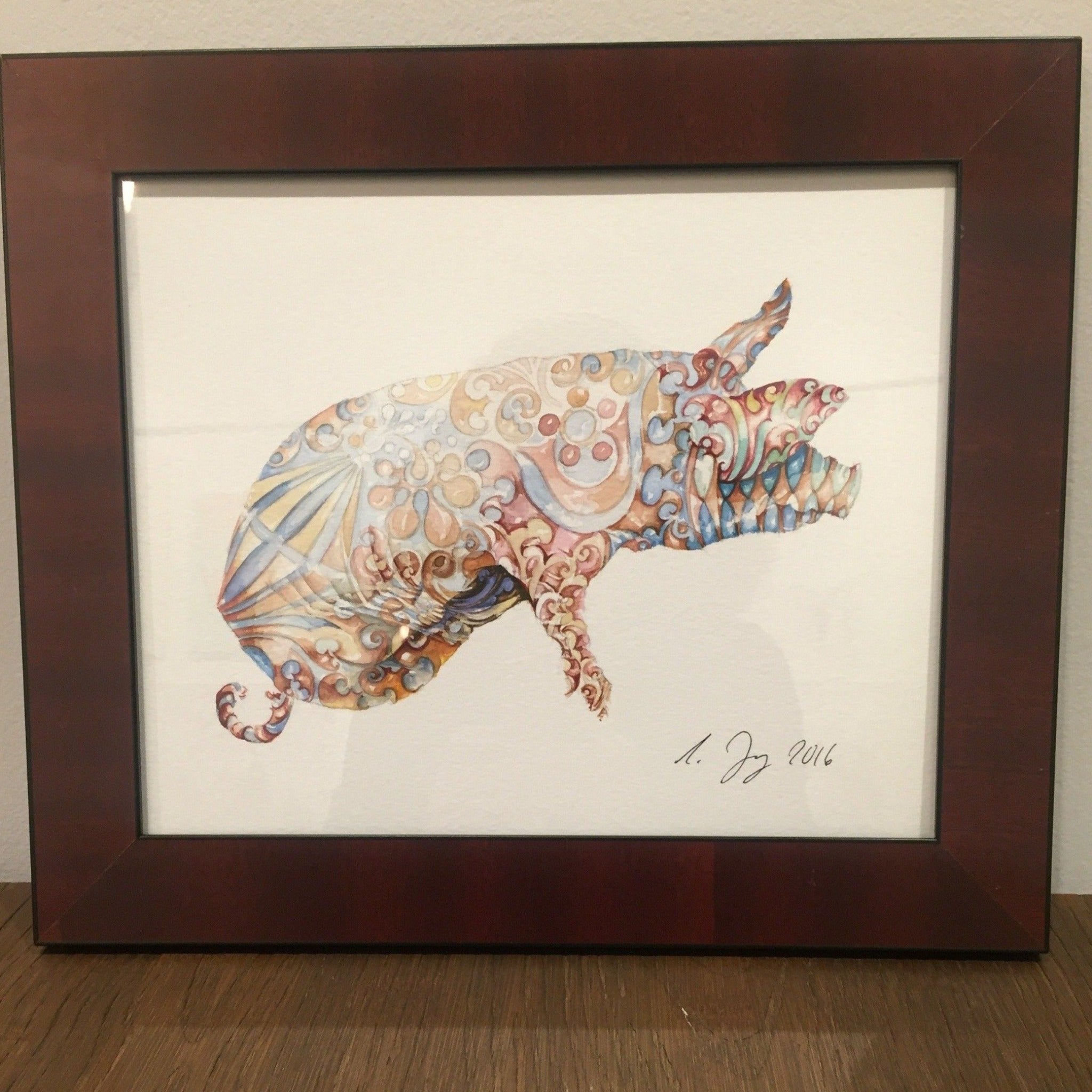 Pretty Pig - 2017 - Red Bank Artisan Collective jewelry art vintage recycled Animal Art, Asja Jung