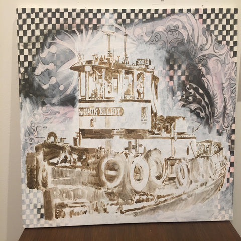 The Benjamin Elliot Tugboat - 2017 - Red Bank Artisan Collective jewelry art vintage recycled Artwork, Asja Jung