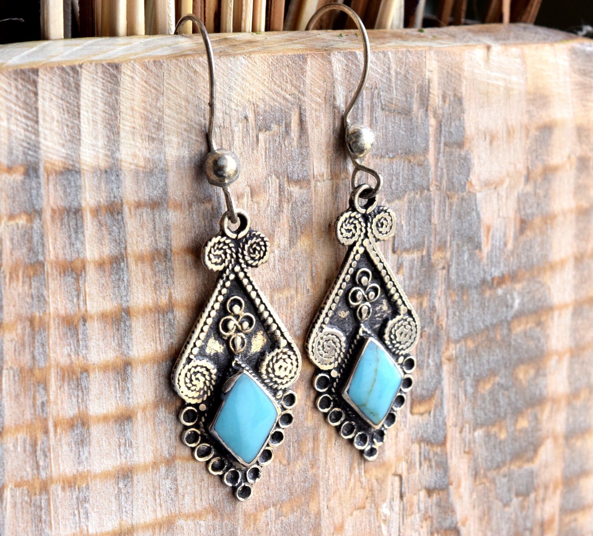 Turquoise Silver Plated Earrings
