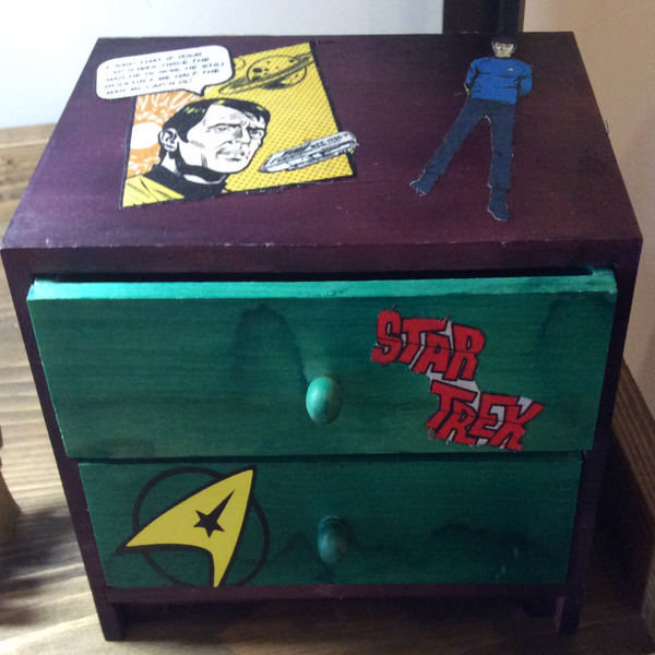 Star Trek painted mini keepsake dresser by Andromeda's Attic 