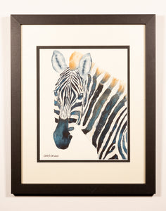 Watercolor Zebra - Red Bank Artisan Collective jewelry art vintage recycled Artwork, Yankee Girl Art