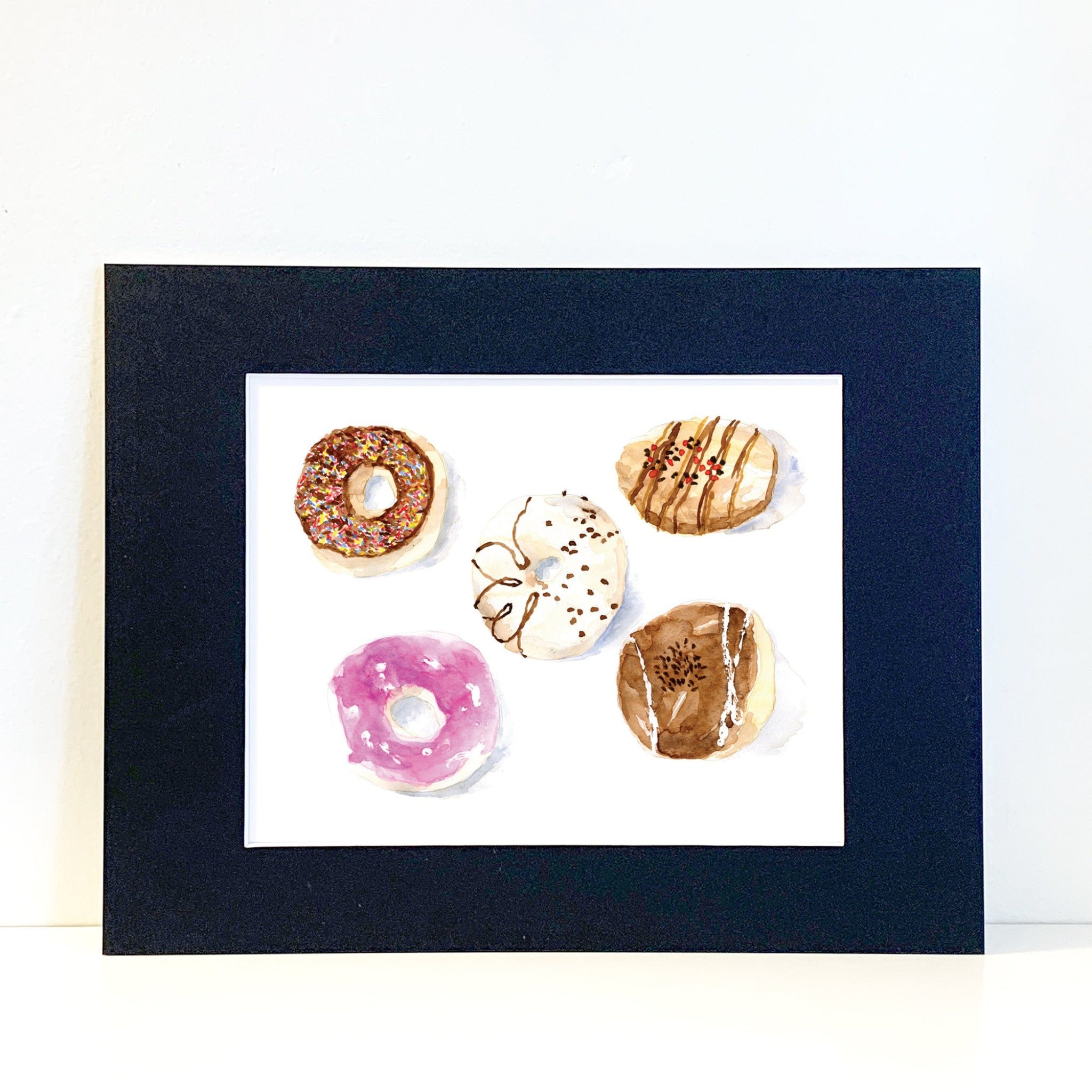 Donuts done in watercolor by Flamingo Shores of PA