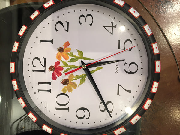 Hand-Painted Flower Clocks - Red Bank Artisan Collective jewelry art vintage recycled Clocks, Susan's Art