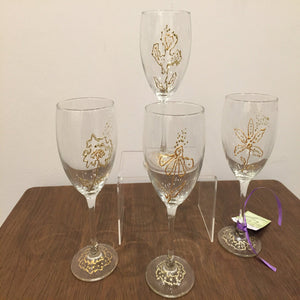 Glassware - Red Bank Artisan Collective jewelry art vintage recycled Wine Glasses, Susan's Art
