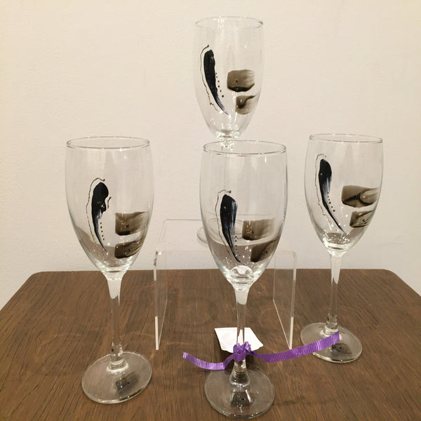Glassware - Red Bank Artisan Collective jewelry art vintage recycled Wine Glasses, Susan's Art