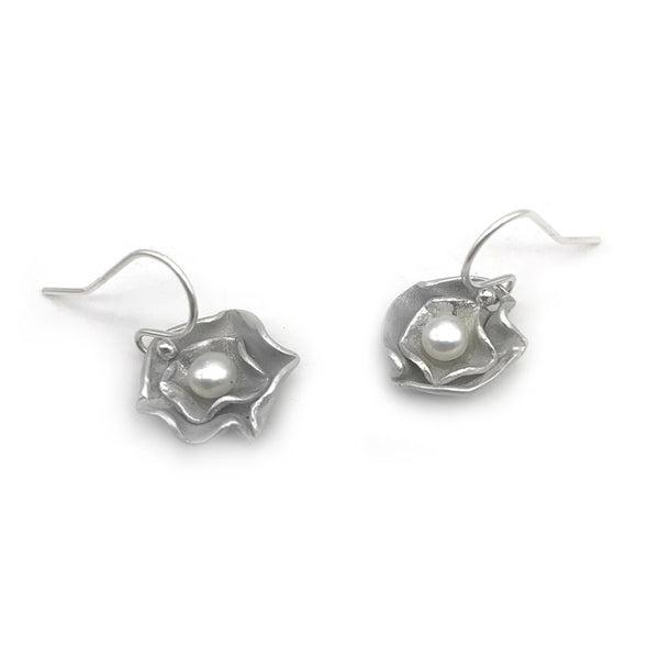 Sterling Silver Rose Pearl Earrings