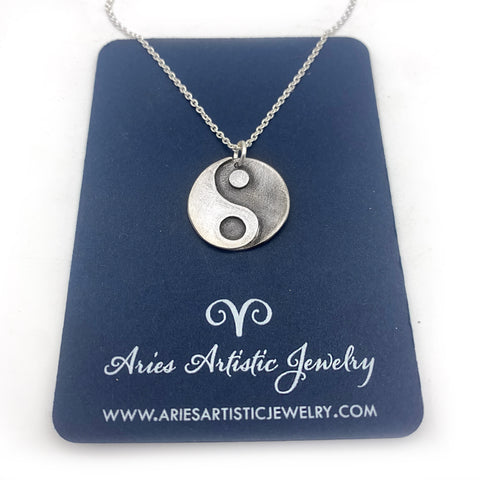 Sterling Silver Spiritual Necklace with Yin Yang Pendant