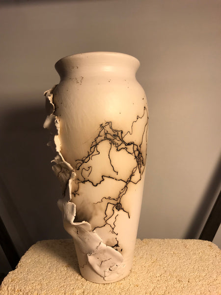 Horse-Hair Fired Ceramic Decorative Vase