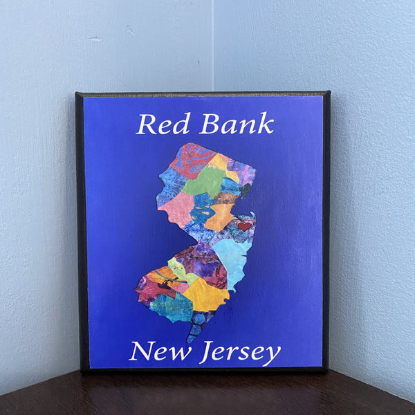 Mixed Media art on canvas of your favorite New Jersey town created by NJ artist