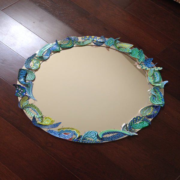 Clam shell mirrors created by Central NJ artist E! Designs
