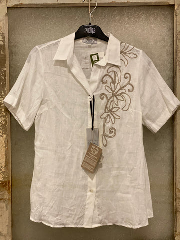 Vlt's by Valentina's White Linen Blouse