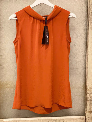 Luisa Cerano Sleeveless Rust Blouse