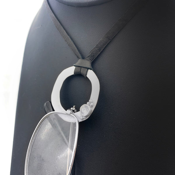 Eyeglass Loop Gemstone Necklace CZ Diamond Necklace