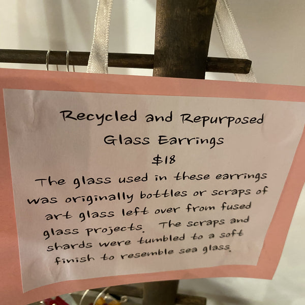Recycled & Repurposed Glass Earrings