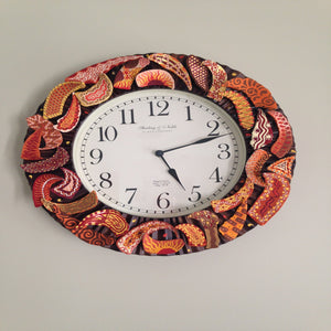 Orange & Brown Clam Shell Clock