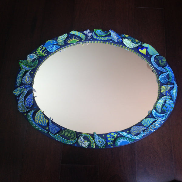 Clam shell mirrors created by Central NJ artist E! Designs
