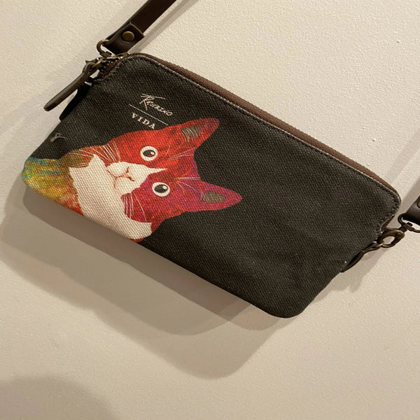 Crossbody bag with cat artwork by NJ artist Tony Rubino custom creations
