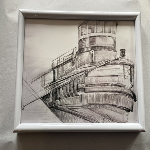 Benjamin Elliot tug boat small framed prints  by Asja Jung 