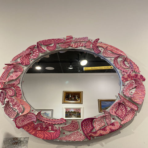 Clam shell mirrors created by Central NJ artist E! Designs