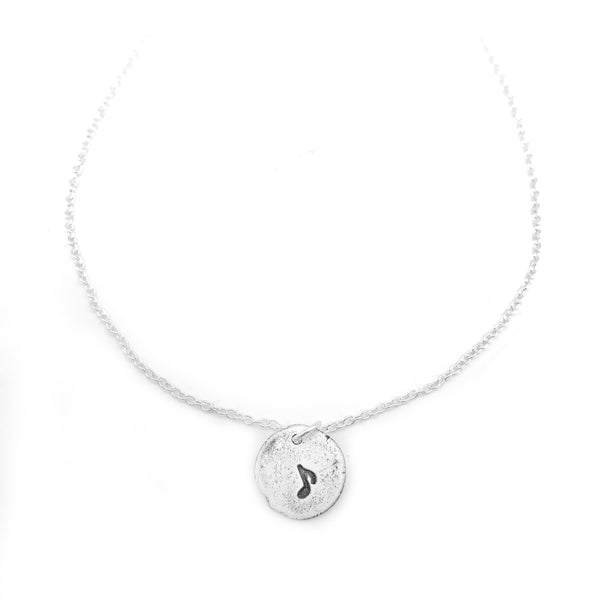 Pure Silver Music Note Necklace Nugget