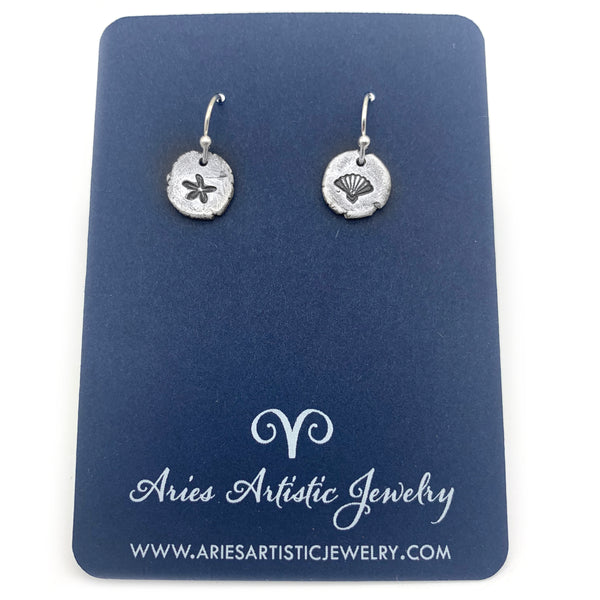 Sterling Silver Shell Earrings, Beach Earrings Ocean Jewelry