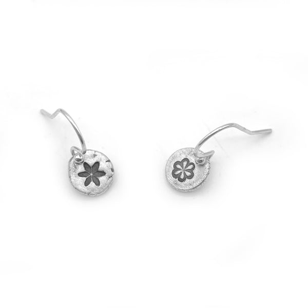 Pure Silver Flower Earrings Nature Jewelry
