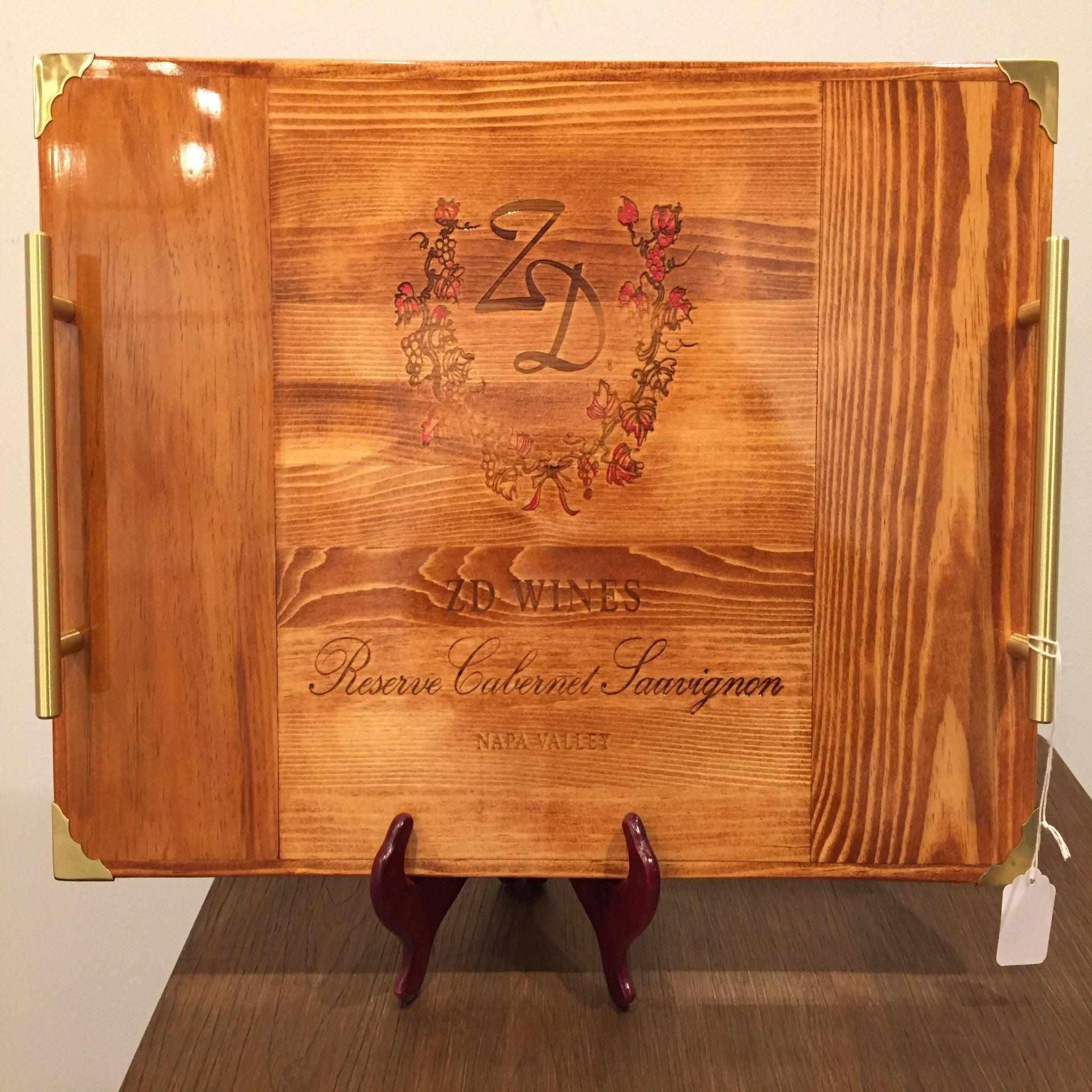 ZD Wines Serving Tray created by Satterfield Originals - Red Bank Artisan Collective jewelry art vintage recycled Serving Tray, Satterfield OriginalsZ