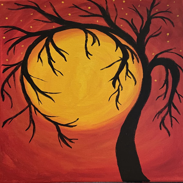 Full Moon Art Pop Paint Parties for kids or adults taught by Laura from Andromeda's Attic