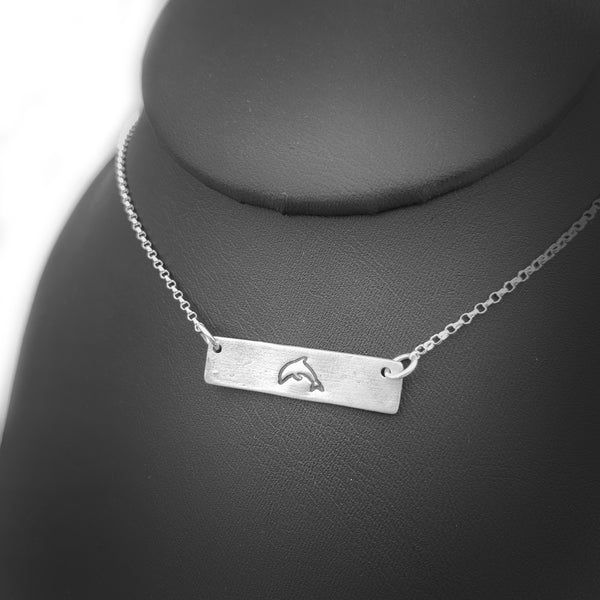 Dolphin Symbol Bar Necklace