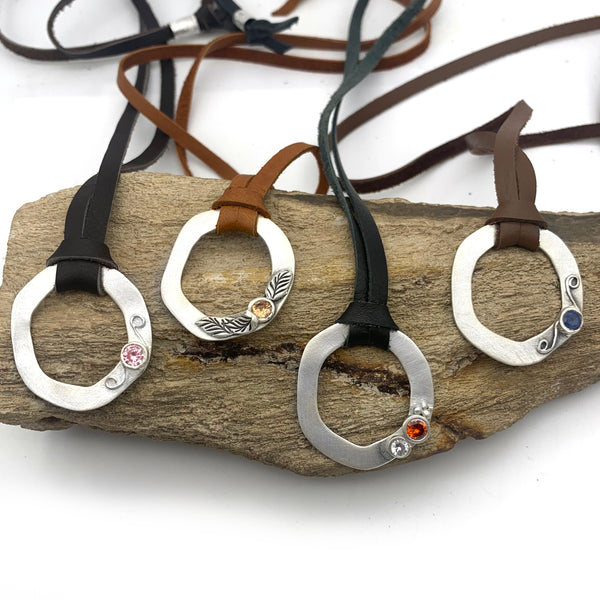Sterling Silver Eyeglass Holder Necklace with Adjustable Slide