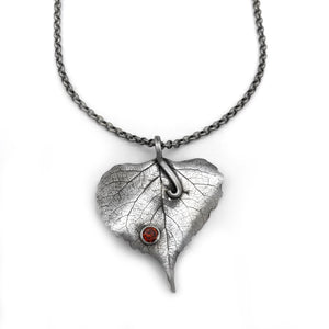 Fine Silver Rounded Colorado Leaf Necklace