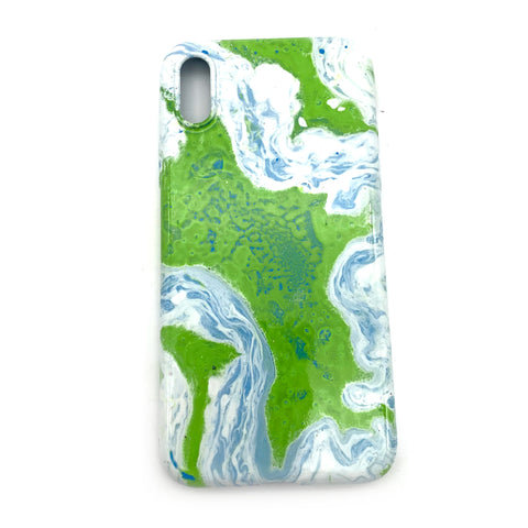 Hydro Dipped Phone Cases in Green White and Blue - iPhone X and XS
