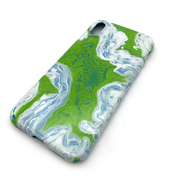 Hydro Dipped Phone Cases in Green White and Blue - iPhone X and XS