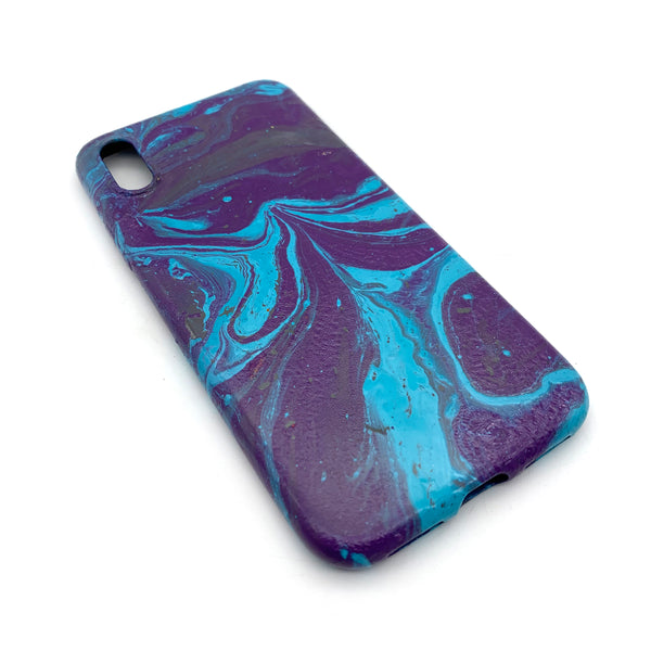 Hydro Dipped Phone Cases in Purple Blue and Gray - iPhone X and XS