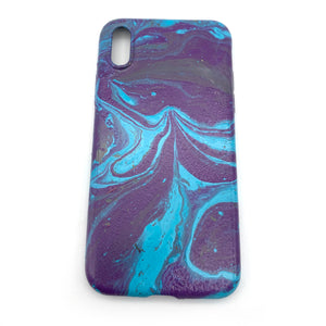 Hydro Dipped Phone Cases in Purple Blue and Gray - iPhone X and XS